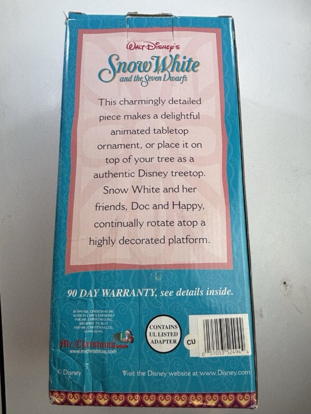 WALT DISNEY'S SNOW WHITE & THE SEVEN DWARFS MR CHRISTMAS Tabletop or Tree Topper - Picture 8 of 9